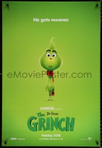 6z683 GRINCH advance DS 1sh 2018 Dr. Seuss book How the Grinch Stole Christmas, Holiday 2018!