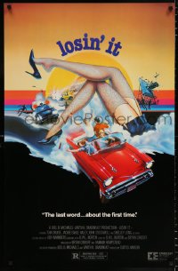 6z756 LOSIN' IT 1sh 1983 young Tom Cruise, cool different sexy artwork of legs & car!