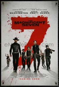 6z760 MAGNIFICENT SEVEN int'l advance DS 1sh 2016 Antoine Fuqua remake, Washington, Pratt and more!