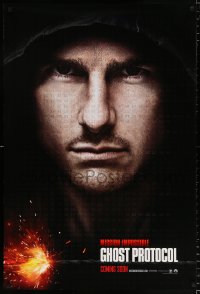 6z785 MISSION: IMPOSSIBLE GHOST PROTOCOL int'l teaser DS 1sh 2011 hooded spy Tom Cruise & top cast!