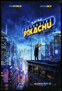 6z822 POKEMON: DETECTIVE PIKACHU teaser DS 1sh 2019 May 10 style, Reynolds as the voice of Pikachu!