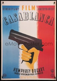 6z288 CASABLANCA commercial Polish 27x38 2000s completely different hand and gun art by Eryk Lipinski!