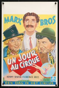 6z044 AT THE CIRCUS 14x21 Belgian REPRO poster 1990s wonderful artwork of the Marx Brothers!