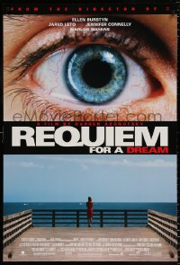 6z845 REQUIEM FOR A DREAM DS 1sh 2000 addicts Jared Leto & Jennifer Connelly, cool eye image!