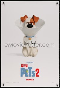 6z860 SECRET LIFE OF PETS 2 advance DS 1sh 2019 image of mad dog wearing cone, don't laugh!