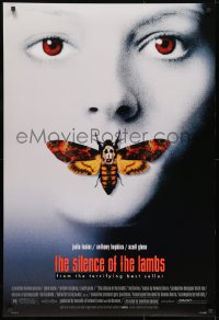 6z870 SILENCE OF THE LAMBS style D 1sh 1991 creepy image of Jodie Foster with moth over mouth!