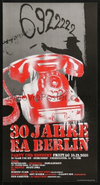 6z055 30 JAHRE EA BERLIN 13x23 German music poster 2010 great art of red rotary telephone!