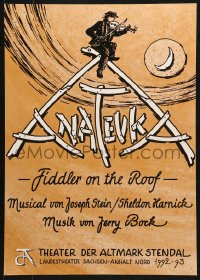 6z142 ANATEVKA 17x24 German stage poster 1992 Fiddler on the Roof, Jerry Bock & Sheldon Harnick!