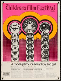 6z020 CHILDREN'S FILM FESTIVAL 30x40 Canadian film festival poster 1966 party for every boy & girl