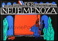 6z147 DER NEUE MENOZA silkscreen 23x32 East German stage poster 1980s different!
