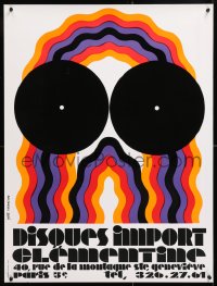 6z083 DISQUES IMPORT CLEMENTINE 24x32 French advertising poster 1972 psychedelic art by Vacarisas!