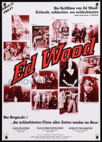 6z021 ED WOOD 23x33 German film festival poster 1990s Glen or Glenda, Plan 9, many wacky images!