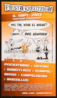 6z063 FIESTA KREUTZIGA 13x23 German music poster 2011 Pocketmind, Huvais, Bandylegs, Budzillas!
