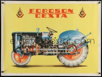 6z085 FORDSON DEXTA 30x40 English advertising poster 1957 cool schematic of tractor!
