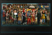 6z398 GALAMBOS 20x30 special poster 1990s wild artwork of a crowd of people!