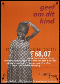 6z400 GEEF OM DIT KIND 17x23 Dutch special poster 1990s image of smiling but malnourished child!