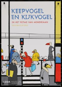 6z125 KEEPVOGEL EN KIJKVOGEL 17x23 Dutch museum/art exhibition 2013 Piet Mondrian art exhibit!