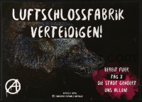 6z428 LUFTSCHLOSSFABRIK VERTEIDIGEN 17x23 German special poster 2000s art of a snarling wolf!