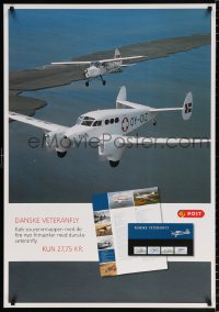 6z449 POST DANMARK 28x40 Danish special poster 1990s Postal Service, Danske Veteranfly!