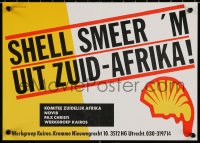6z462 SHELL SMEER 'M UIT ZUID-AFRIKA 2-sided 12x17 Dutch special poster 1980s anti-apartheid!