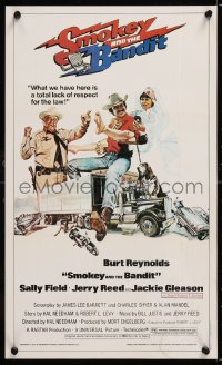 6z464 SMOKEY & THE BANDIT 12x20 special poster 1977 art of Burt Reynolds, Sally Field & Jackie Gleason by Solie!