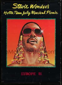 6z073 STEVIE WONDER 26x36 music poster 1981 Stevie Wonder's Hotter Than July Musical Picnic!