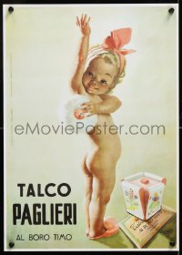 6z474 TALCO PAGLIERI 13x19 special poster 1980s Boccasille art of baby with powder from 1950 print!