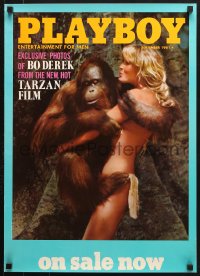 6z476 TARZAN THE APE MAN 18x25 special poster 1981 sexy Bo Derek with orangutan in Playboy ad!
