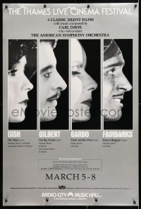 6z023 THAMES LIVE CINEMA FESTIVAL 24x36 film festival poster 1980s silent festival!