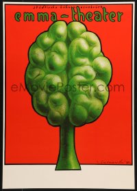 6z178 THEATER OSNABRUCK 17x24 German stage poster 1982 art of brain tree by Czerniawski!
