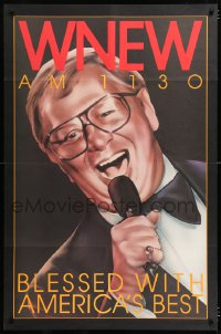 6z016 WNEW AM 1130 MEL TORME radio poster 1980s great art, blessed with America's best!