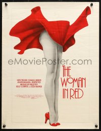 6z492 WOMAN IN RED 16x21 special poster 1984 Gene Wilder, different sexy blowing skirt art!