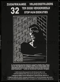 6z496 ZUIDAFRIKAANSE VRIJHEIDSSTRIJDERS 12x16 Dutch special poster 1980s b/w art of a prisoner!