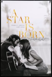6z897 STAR IS BORN teaser DS 1sh 2018 Bradley Cooper stars and directs, romantic image w/Lady Gaga!