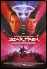 6z899 STAR TREK V 1sh 1989 The Final Frontier, art of William Shatner & Leonard Nimoy by Bob Peak!