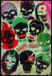 6z912 SUICIDE SQUAD teaser DS 1sh 2016 Smith, Leto as the Joker, Robbie, Kinnaman, cool art!