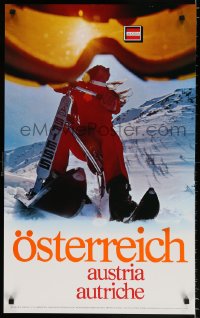6z188 AUSTRIA ski bike style 20x32 Austrian travel poster 1970s image from the country!