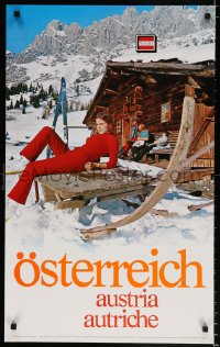 6z193 AUSTRIA woman in red style 20x32 Austrian travel poster 1970s image from the country!