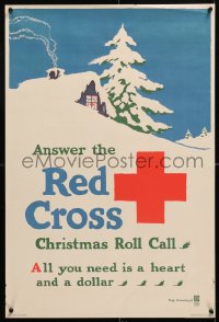 6z034 ANSWER THE RED CROSS 20x30 WWI war poster 1918 all you need is a heart and a dollar!