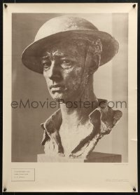 6z035 BRITISH EIGHTH ARMY SOLDIER 20x28 WWII war poster 1940s Jo Davidson bronze bust of a soldier!
