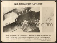 6z038 GOOD WORKMANSHIP CAN TAKE IT 19x25 WWII war poster 1940s images of damaged props!