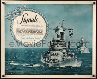 6z040 SIGNALS 14x17 WWII war poster 1940 join the Navy & earn while you learn a useful trade!