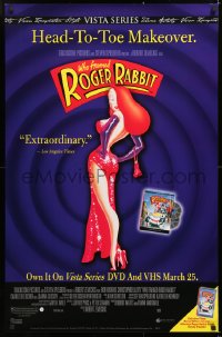 6z032 WHO FRAMED ROGER RABBIT 26x40 video poster R2003 Robert Zemeckis, Jessica Rabbit, makeover!
