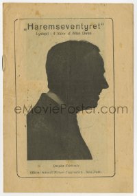7a163 BOUND IN MOROCCO Danish program 1919 profile silhouette of Douglas Fairbanks, ultra rare!