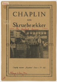 7a201 DOUGH & DYNAMITE Danish program 1916 Charlie Chaplin, Chester Conklin, Sennett, ultra rare!