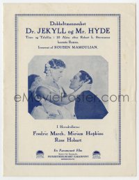 7a203 DR. JEKYLL & MR. HYDE Danish program 1932 Fredric March, Miriam Hopkins, different images!