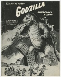 7a235 GODZILLA Danish program 1956 Gojira, Toho, sci-fi classic, cool different monster art!