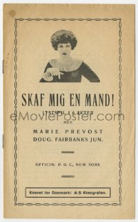 7a296 MAN BAIT Danish program 1927 taxi dancer Marie Prevost, Doug. Fairbanks Jun., ultra-rare!