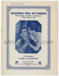 7a297 MAN FROM WYOMING Danish program 1930 Gary Cooper & June Collyer in WWI, different images!