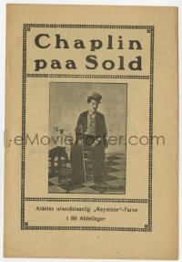 7a323 NIGHT OUT Danish program 1916 tramp Charlie Chaplin, Ben Turpin, Edna Purviance, ultra rare!